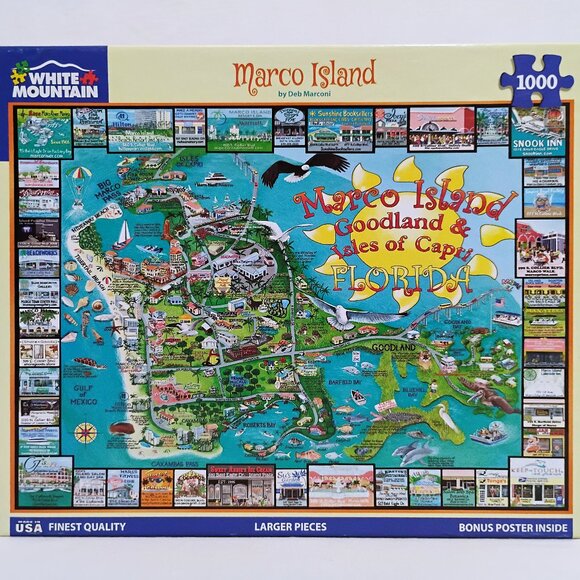 White Mountain Puzzle Marco Island Florida by Deb Marconi 1000 pc 2022 COMPLETE - Picture 1 of 5